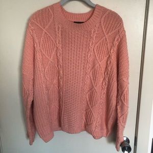 Topshop Angora-Blend Cable Knit Sweater